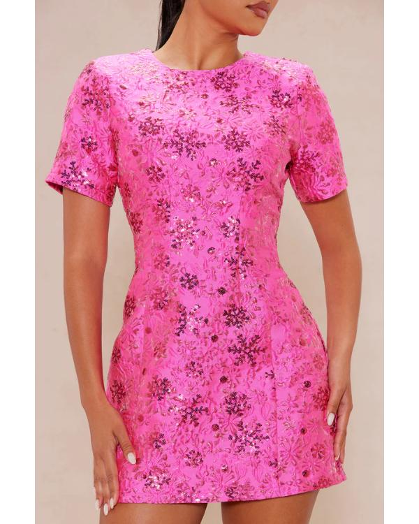 WWE NXT 2025 Sarah Schreiber Pink Stars Print Mini Dress — Product Description