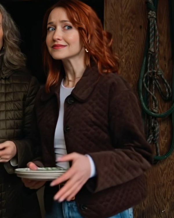 The Wish Swap 2025 Emily Tennant Brown Quilted Jacket — Stylish &amp; Cozy Outerwear