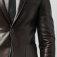 Tommy Brown Leather Blazer - Leather Blazer for Men Brown