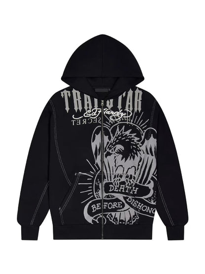 Trapstar x Ed Hardy DBD Zip-Up Hoodie (Recreated Edition)