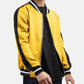 Trendy Black And Yellow Wool Varsity Jacket