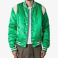 Trendy Satin Green Letterman Varsity Jacket