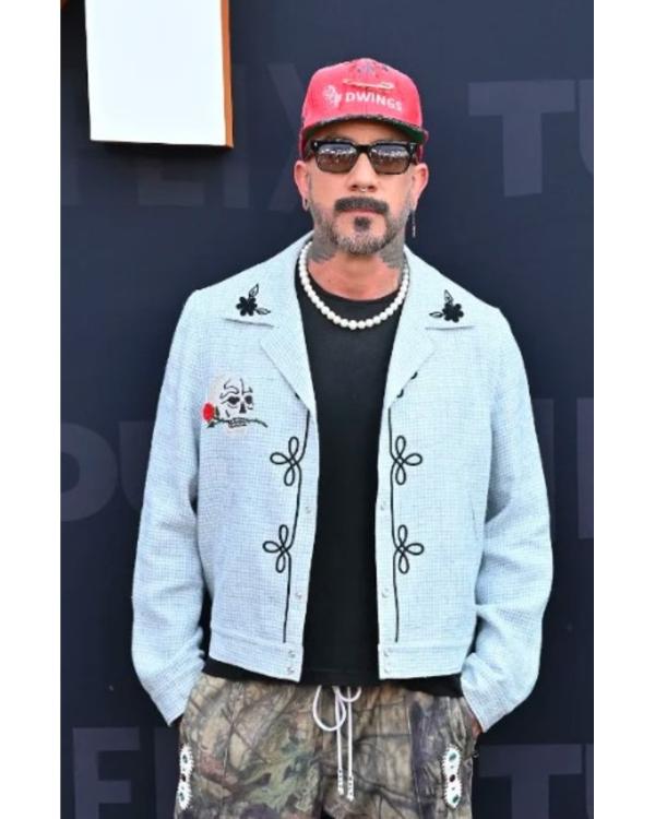 Tudum 2025 AJ McLean Skull Print Blue Jacket – Rock‑Infused Statement Outerwear