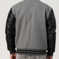 Unisex Black And Grey Varsity Jacket
