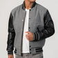 Unisex Black And Grey Varsity Jacket