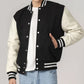 Unisex Black And White Varsity Lettermen Jacket