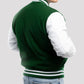 Unisex Green And White Lettermen Jacket