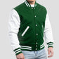 Unisex Green And White Lettermen Jacket