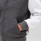Unisex Light Grey Varsity Bomber Jacket