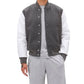 Unisex Light Grey Varsity Bomber Jacket