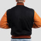 Unisex Orange And Black Varsity Bomber Jacket