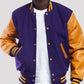 Unisex Purple And Gold Varsity Lettermen Jacket