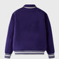 Unisex Purple Drop Down Collar Lettermen Varsity Jacket