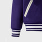 Unisex Purple Drop Down Collar Lettermen Varsity Jacket