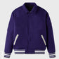 Unisex Purple Drop Down Collar Lettermen Varsity Jacket
