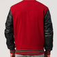 Unisex Red And Black Varsity Jacket