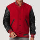 Unisex Red And Black Varsity Jacket