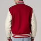 Unisex Red And White Varsity Lettermen Jacket
