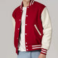 Unisex Red And White Varsity Lettermen Jacket