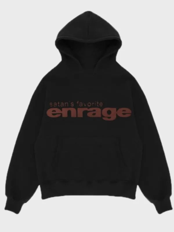 Satan’s Favorite Enrage Hoodie – Grey, Black, and Pink Pullover (Recreated Edition)