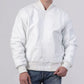 Unisex White Varsity Lettermen Bomber Jacket