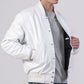 Unisex White Varsity Lettermen Bomber Jacket