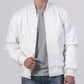 Unisex White Varsity Lettermen Bomber Jacket