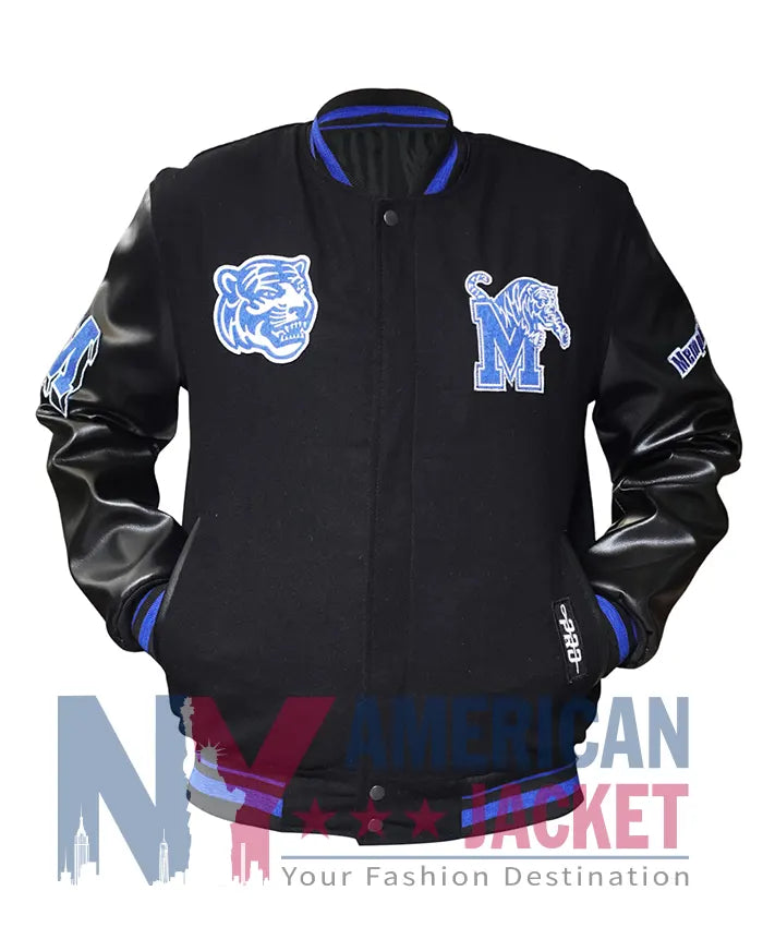 University of Memphis Classic Black Varsity Jacket