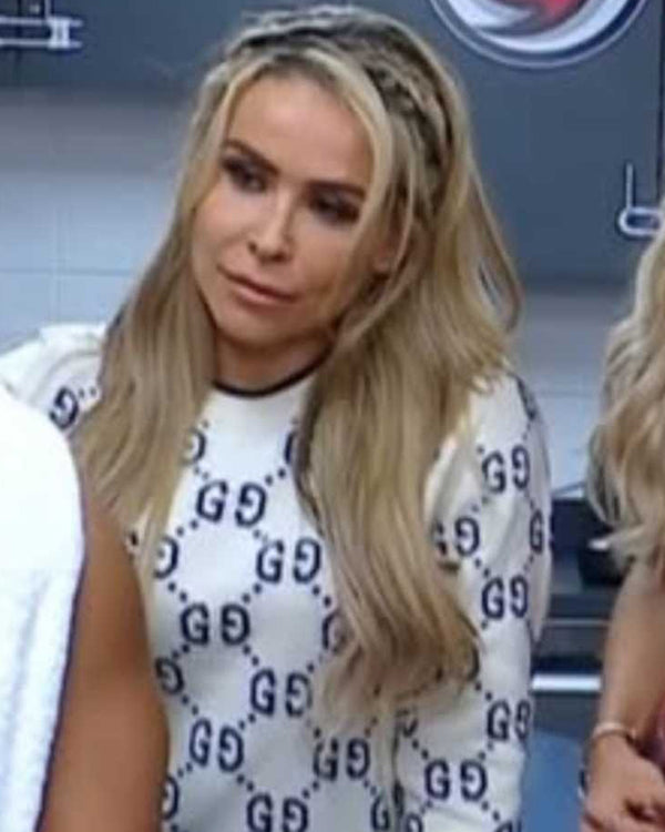 WWE Raw 2025 Nattie Neidhart Monogram White Knit Sweater — Product Description