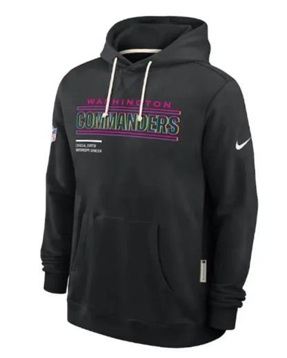 Washington Commanders Black 2025 Crucial Catch Hoodie Recreated Edition