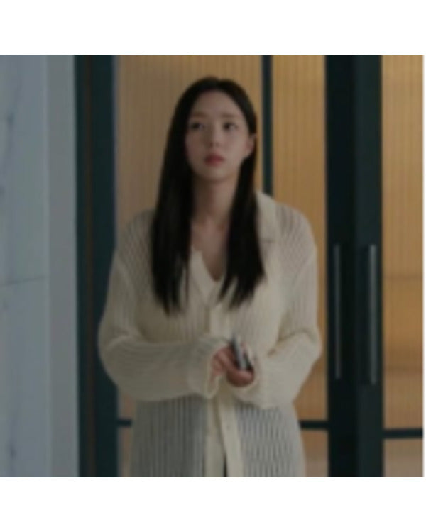When The Phone Rings Chae Soo-Bin White Knit Cardigan