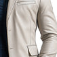 William White Leather Blazer – Men’s White Leather Blazer
