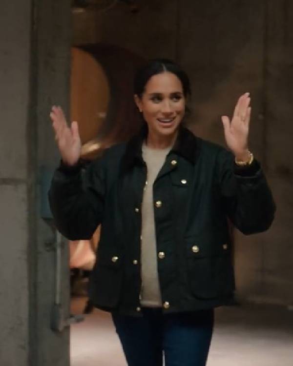 With Love, Meghan Meghan Markle Green Cotton Jacket