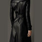 Women’s Black Military Stylish Leather Coat – Edgy &amp; Timeless