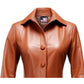 Women Brownish Tan Leather Coat - Women Brown Leather Coat