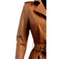 Women’s Tan Leather Coat – Elegant and Lightweight Outerwear