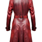 Women’s Red Distressed Long Leather Coat – Bold and Stylish