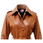 Women’s Tan Leather Coat – Elegant and Stylish Outerwear