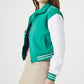 Women’s Cropped Sea Green Varsity Jacket