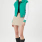 Women’s Cropped Sea Green Varsity Jacket