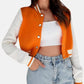 Women’s Cropped Orange Wool Varsity Jacket