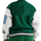 Women’s Green And White Varsity Lettermen Jacket