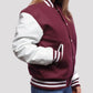 Women’s Maroon And White Varsity Lettermen Jacket