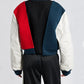 Women’s Triple Color Stylish Varsity Bomber Jacket
