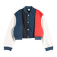 Women’s Triple Color Stylish Varsity Bomber Jacket