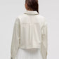 Women’s White Corduroy Shirt Varsity Jacket