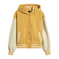 Women’s Yellow Hooded Wool Twill Varsity Jacket