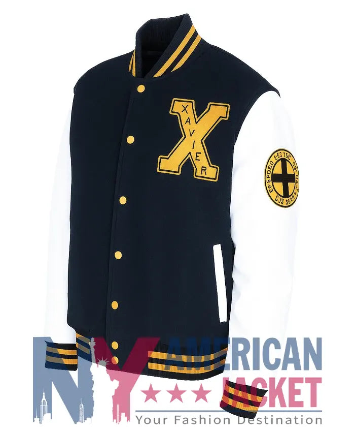 Xavier Institute Black And White Letterman Varsity Jacket