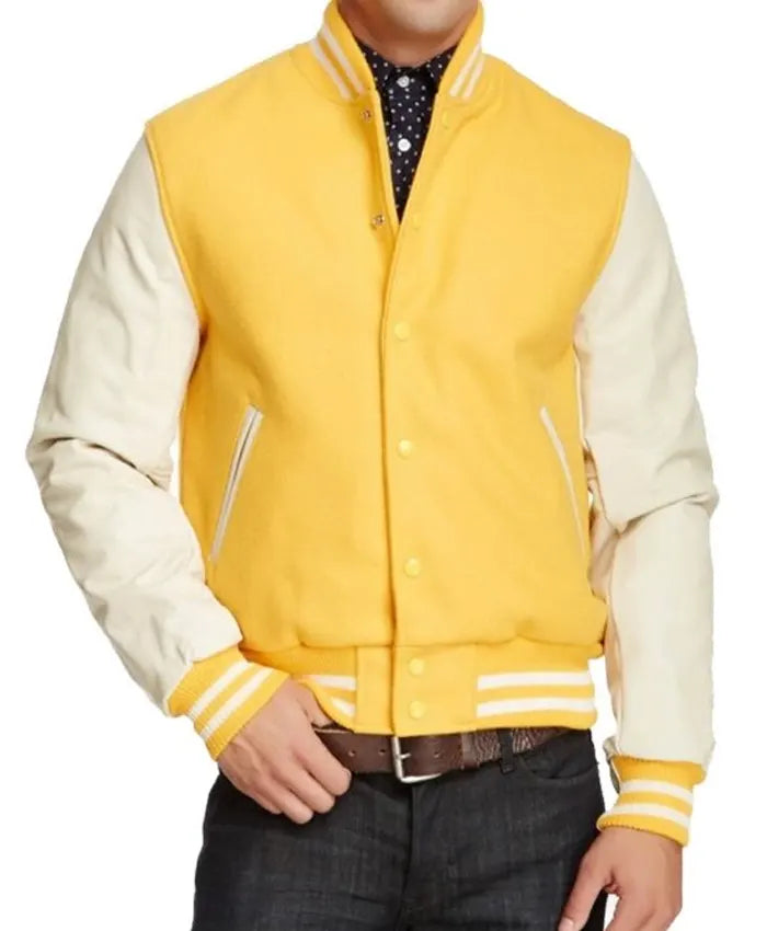 Yellow And White Varsity Jacket