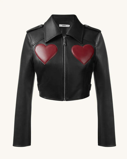 WWE Raw 2025 Gionna Daddio Red Hearts Leather Jacket — Product Description